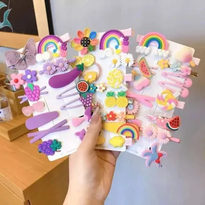  Rainbow Hair Clip Set For Baby